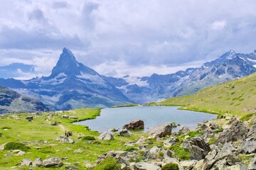 alpine lake in the mountains