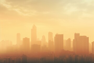 a hazy metropolis skyline. Generative AI