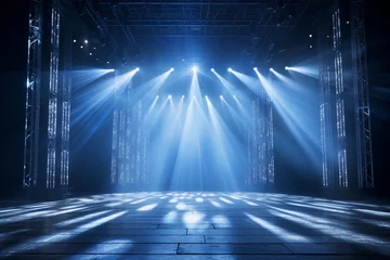 Fototapeten Empty huge stage with white spotlights © AdibaZR