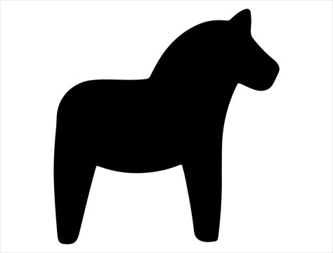 Dala horse silhouette vector art white background