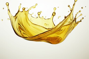 3D illustration of olive engine oil splash isolated on a white background