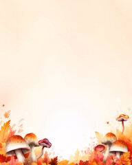 Obraz na płótnie Canvas Cute autumnal watercolor background illustration