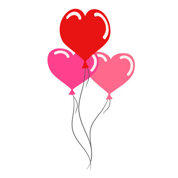 heart shape air balloom art drawn desing