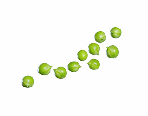 Green peas bean on white