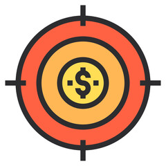 Business target success icon symbol vector image. Illustration of the arrow focus goal strategy design image