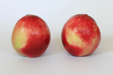 Peaches isolated. Set of peach on white background.