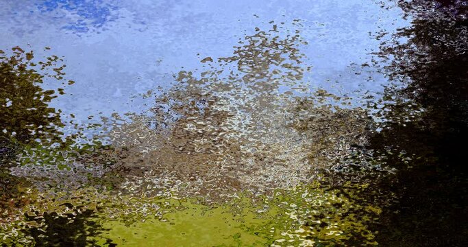 abstract seamless looping video background animated stained - watercolor stained liquid paint effect - color sky blue brown grey beige