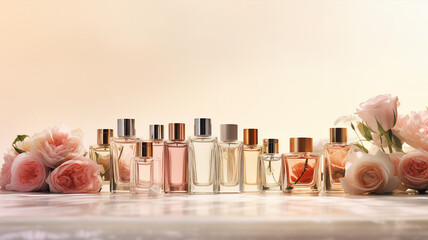 Banner features a selection of fragrances in elegant bottles