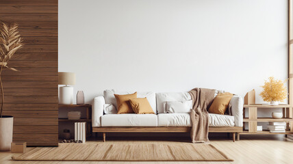 Banner featuring a cozy home setting with furniture items