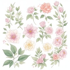 seamless pattern with pink roses