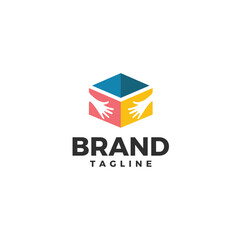 Modern and minimal packaging delivery logo design for online business, logistics, home delivery, fast delivery, quick delivery and express business.