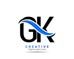Fototapeta premium Creative GK initial logo design and template. Professional GK letter logo design brand identity