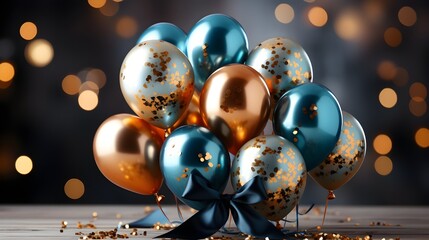 Blue and Gold Party: Balloons, Confetti and Ribbons for Every Occasion