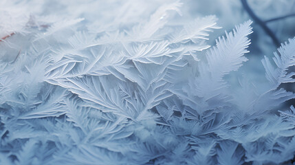 Beautiful background image of hoarfrost close-up