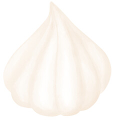 Cartoon drawing creamy-colored, velvety whipped cream