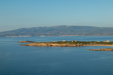 Veduta della costa da Capo Mannu, provincia di Oristano, Sardegna