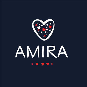 (Amira) Calligraphy name, Vector illustration.