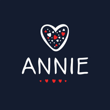 (Annie) Calligraphy name, Vector illustration.