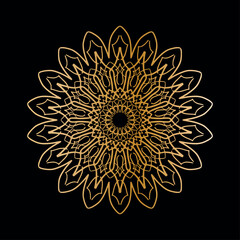 gold and black ornamental mandala background