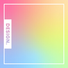 Colorful square gradient background. Social media frame vector illustration.