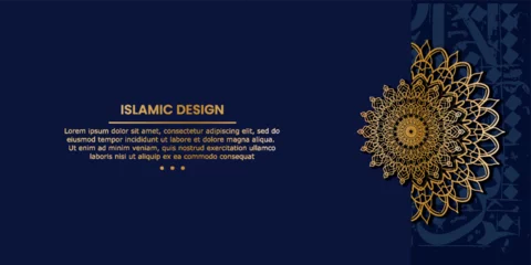 Foto op Plexiglas Luxury mandala background with golden arabesque pattern arabic islamic east style.decorative mandala for print, poster, cover, brochure, flyer, banner © Diqna