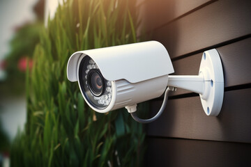 Modern home security camera. CCTV for protection.