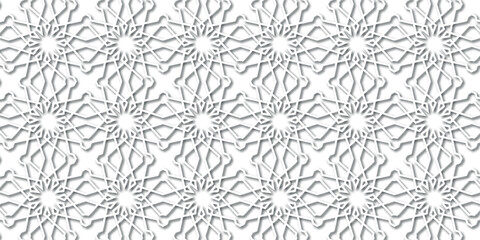 Arabic pattern background. Islamic ornament vector. Geometric 3d shape. Texture arabian traditional motif.