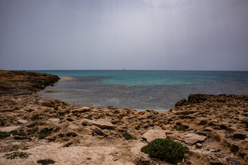 cliffs at the Mediterranean coastline, Israel