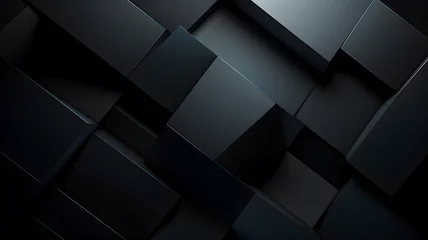 Fotobehang a close up of a black wall with a lot of cubes Generative AI © Manoj