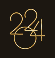 2024 New Year gold