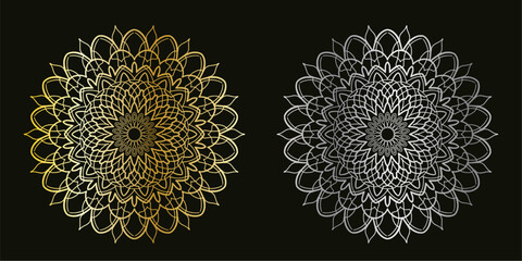 set of circle lace ornament, round ornamental geometric doily pattern - obrazy, fototapety, plakaty