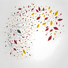 Naklejka premium Generative KI bunte Blätter auf weißem Hintergrund
