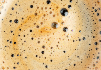 Cappuccino creamy milk foam texture. Top view