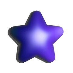 3d blue star isolated on a transparent background