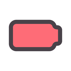 empty battery flat line icon