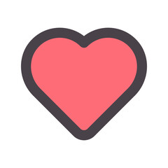 heart flat line icon