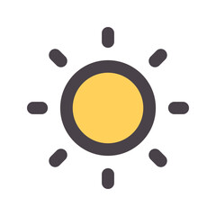 sun flat line icon