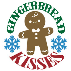 Gingerbread Kisses - Christmas Ornament Illustration