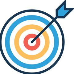 Business target success icon symbol vector image. Illustration of the arrow focus goal strategy design image