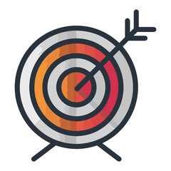 Business target success icon symbol vector image. Illustration of the arrow focus goal strategy design image