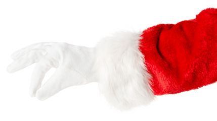Santa hand isolated on white background