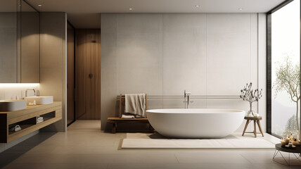 Fototapeta na wymiar Modern bathroom with luxery interior design