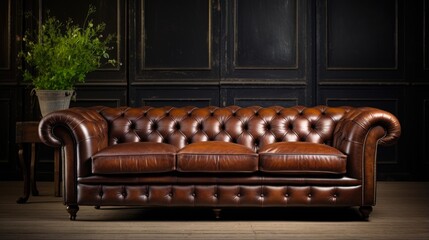 Luxurious Brown Leather Chesterfield Sofa for the Ultimate British Home Lounge Experience