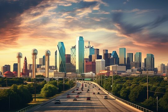 Cityscape of Dallas. Generative AI
