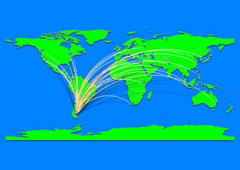 Naklejka premium Río Gallegos, Argentina map - Concept map for Río Gallegos, Argentina on World map. Suitable for export concepts. File is suitable for digital editing and prints of all sizes.
