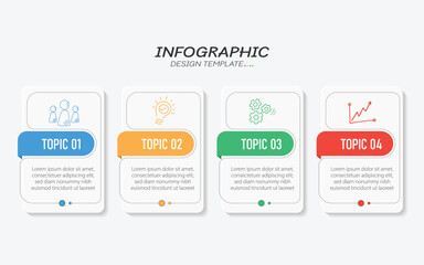 Timeline Creator infographic template. 4 Step timeline journey, calendar Flat simple infographics design template. presentation graph. Business concept with 4 options, vector illustration.