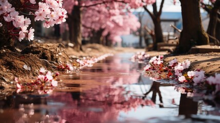 Fototapeta na wymiar Cherry Blossoms in Hokkaido