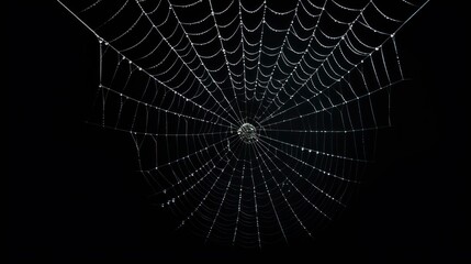 Isolated spider web on a black background