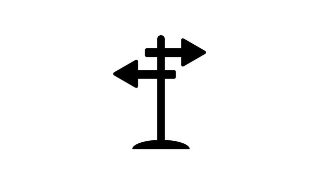 Road Pointer direction arrow, road sign animation. k1_1148