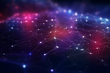 Fototapeta premium Abstract lines and dots connect background. Technology big digital data.